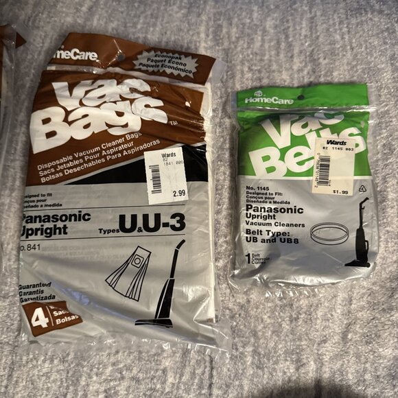 Panasonic Type U & U3 Upright Vacuum Cleaner Bags 20 New Bags With Vac Belt - Picture 5 of 5